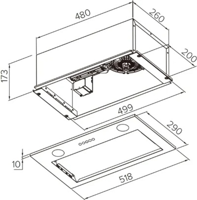 Вытяжка скрытая Weissgauff Box 850 PB Black Edition- фото2