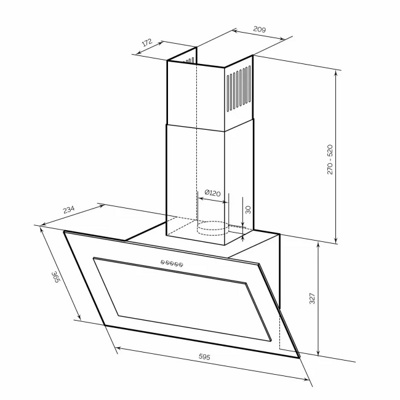 Кухонная вытяжка LEX Mio GS 600 (серый)- фото3