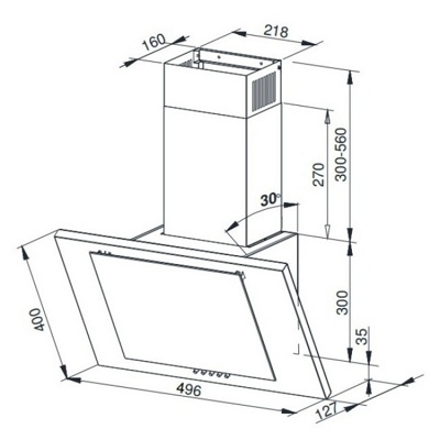 Кухонная вытяжка Weissgauff Gamma 50 PB OW LED- фото2