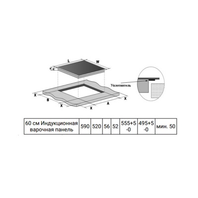 Индукционная панель Weissgauff HI 642 WFZG- фото2