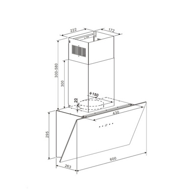 Кухонная вытяжка Weissgauff Zibal 60 BL Sensor Matt Edition- фото2