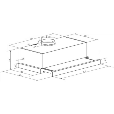 Кухонная вытяжка Weissgauff TEL 06 1M WE- фото2