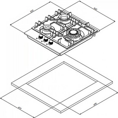 Газовая варочная панель Weissgauff HG 453 BGV- фото3