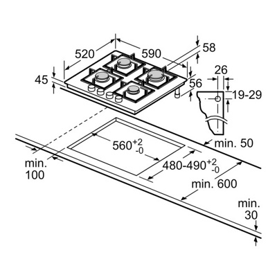 Газовая панель Bosch PRP6A6H40- фото2