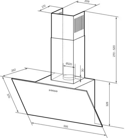 Кухонная вытяжка LEX Moza 600 (белый)- фото3