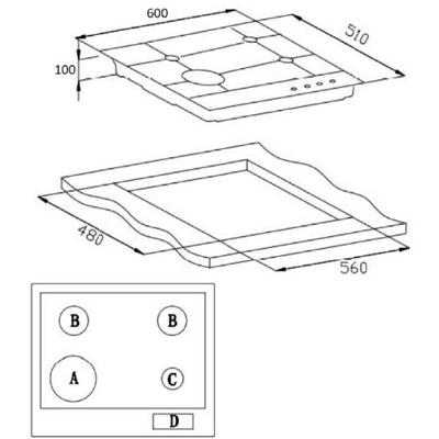 Газовая варочная панель Weissgauff HGG 640 XR- фото3