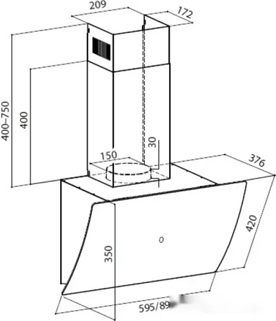 Вытяжка LEX Plaza GS 900 Белый- фото3