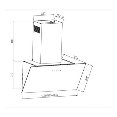 Вытяжка Weissgauff Yota 600 Touch Black Glass- фото2