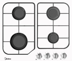 Газовая варочная панель Midea MG 640 W- фото