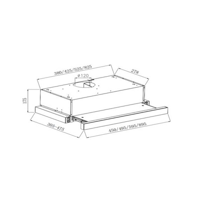 Кухонная вытяжка Weissgauff TEL 500 Black Glass- фото2