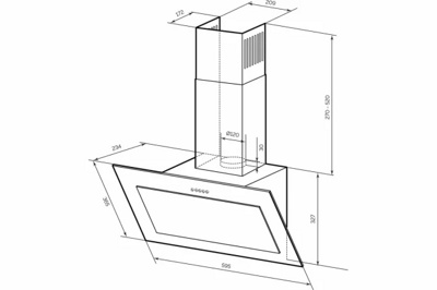 Кухонная вытяжка LEX Mio G 600 (черный)- фото2